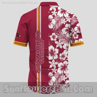 Arizona Cardinals Hibiscus Stripe Button Up Shirt for Football Weekends