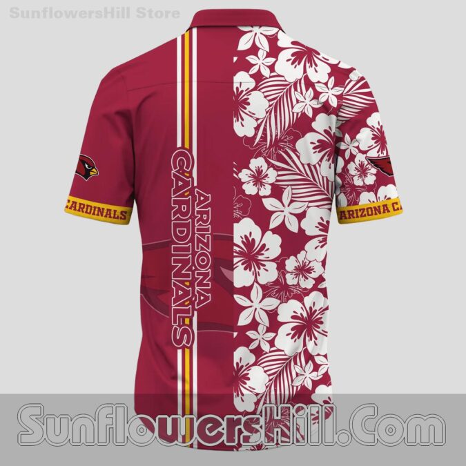 Arizona Cardinals Hibiscus Stripe Button Up Shirt for Football Weekends