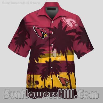 Arizona Cardinals Island Sunset Print Unisex Hawaiian Shirt for Relaxed Fit Style