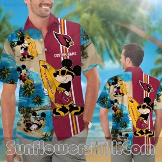 Arizona Cardinals Mickey Surfboard Hawaiian Shirt for Beach Trips