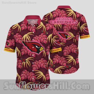 Arizona Cardinals Monstera Print Hawaiian Shirt for Summer Tailgates