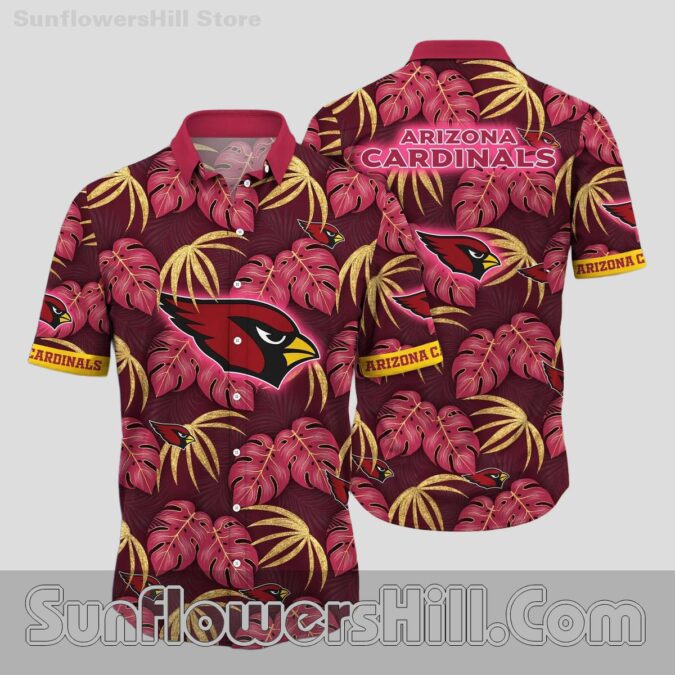 Arizona Cardinals Monstera Print Hawaiian Shirt for Summer Tailgates