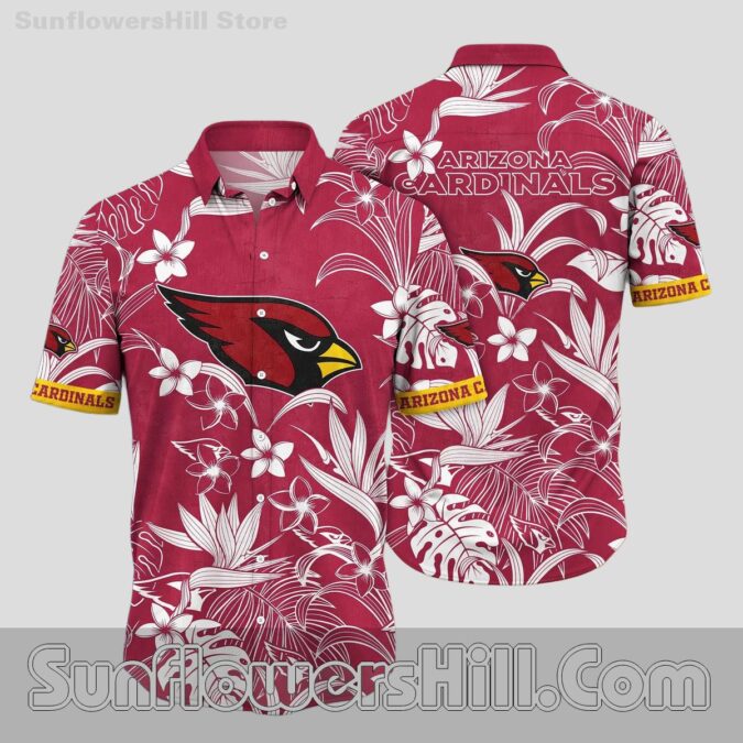 Arizona Cardinals Monstera Red Casual Shirt for Poolside Days