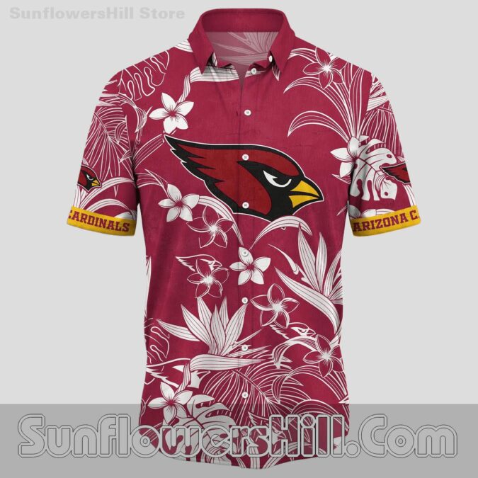 Arizona Cardinals Monstera Red Casual Shirt for Poolside Days