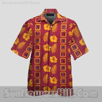 Arizona Cardinals Retro Square Tropical Shirt for Beach Vacations