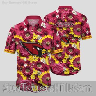 Arizona Cardinals Rose Garden & Yellow Daisy Aloha Shirt for Unisex Everyday Wear