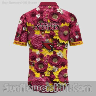 Arizona Cardinals Rose Garden & Yellow Daisy Aloha Shirt for Unisex Everyday Wear