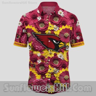 Arizona Cardinals Rose Garden & Yellow Daisy Aloha Shirt for Unisex Everyday Wear