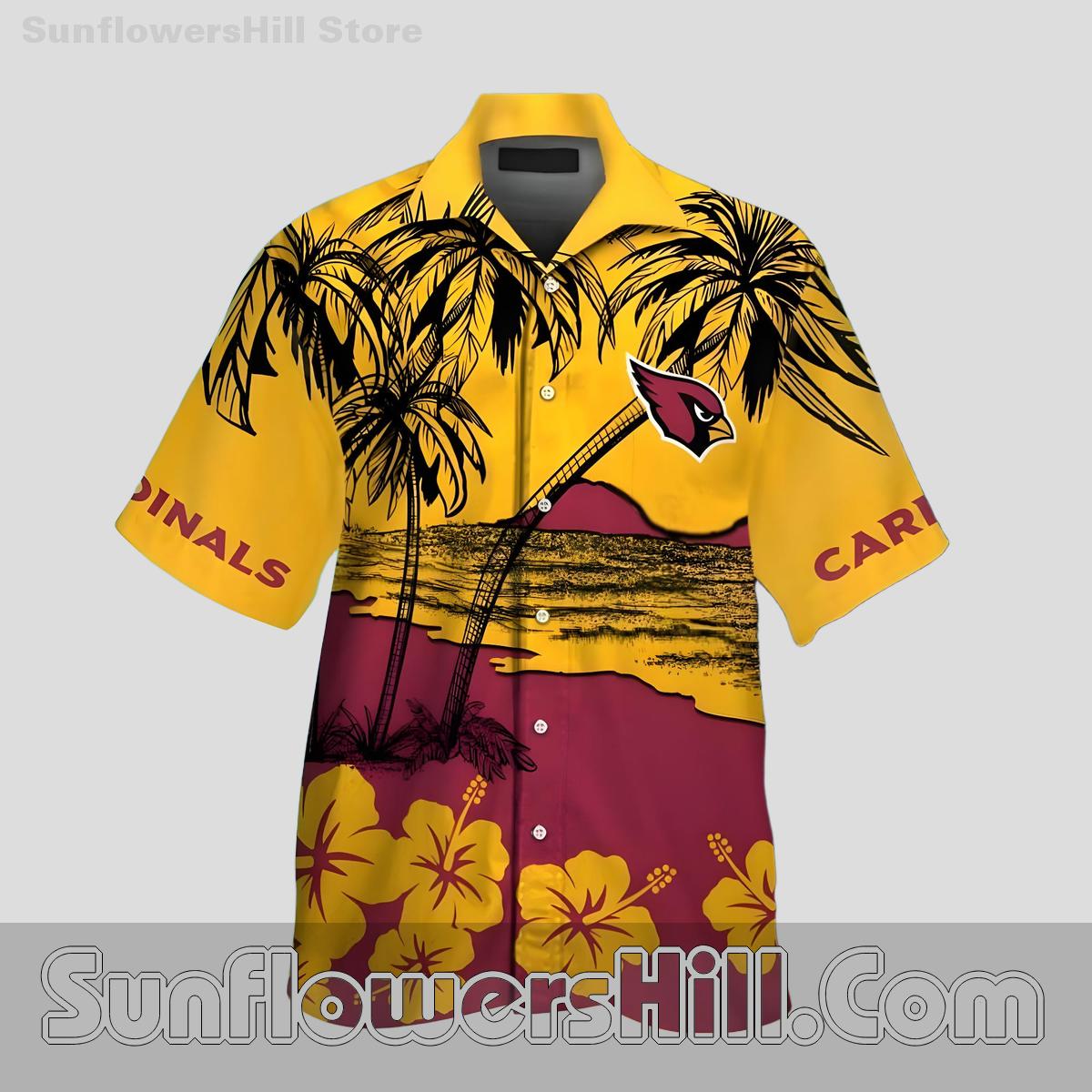 Arizona Cardinals Sunset Beach Hawaiian Shirt for Summer Outfits