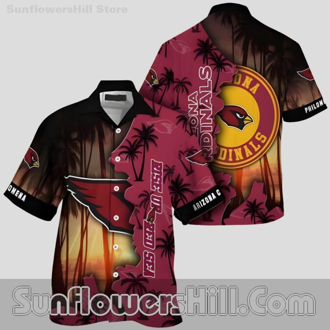 Arizona Cardinals Sunset Coconut Tree Hawaiian Shirt for Game Day Fans