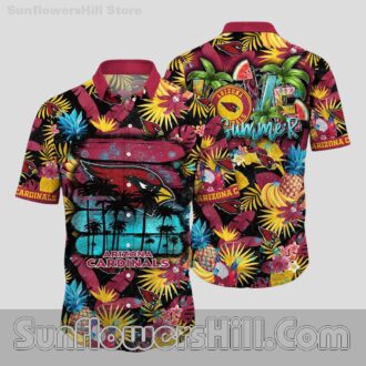 Arizona Cardinals Sunset Graffiti Love Summer Hawaiian Shirt for Vacation Fans