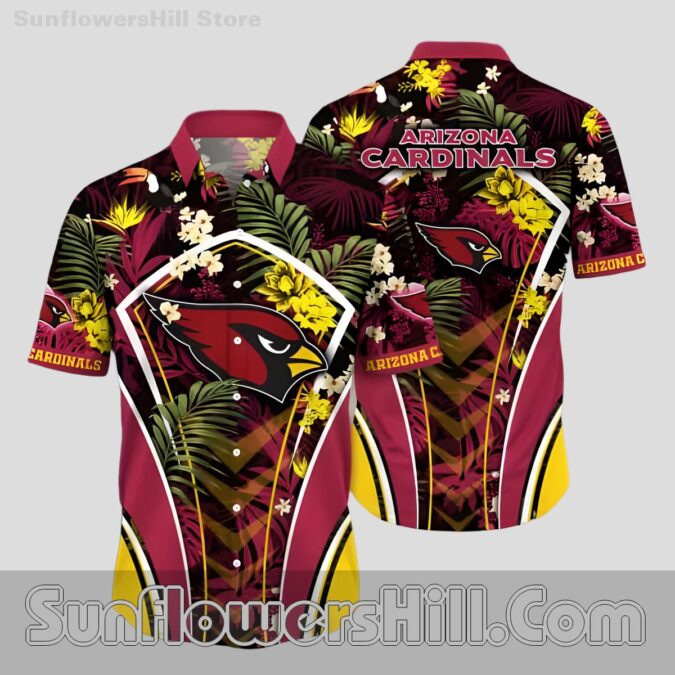Arizona Cardinals Tropical Chevron Hawaiian Shirt for Tailgate Fans