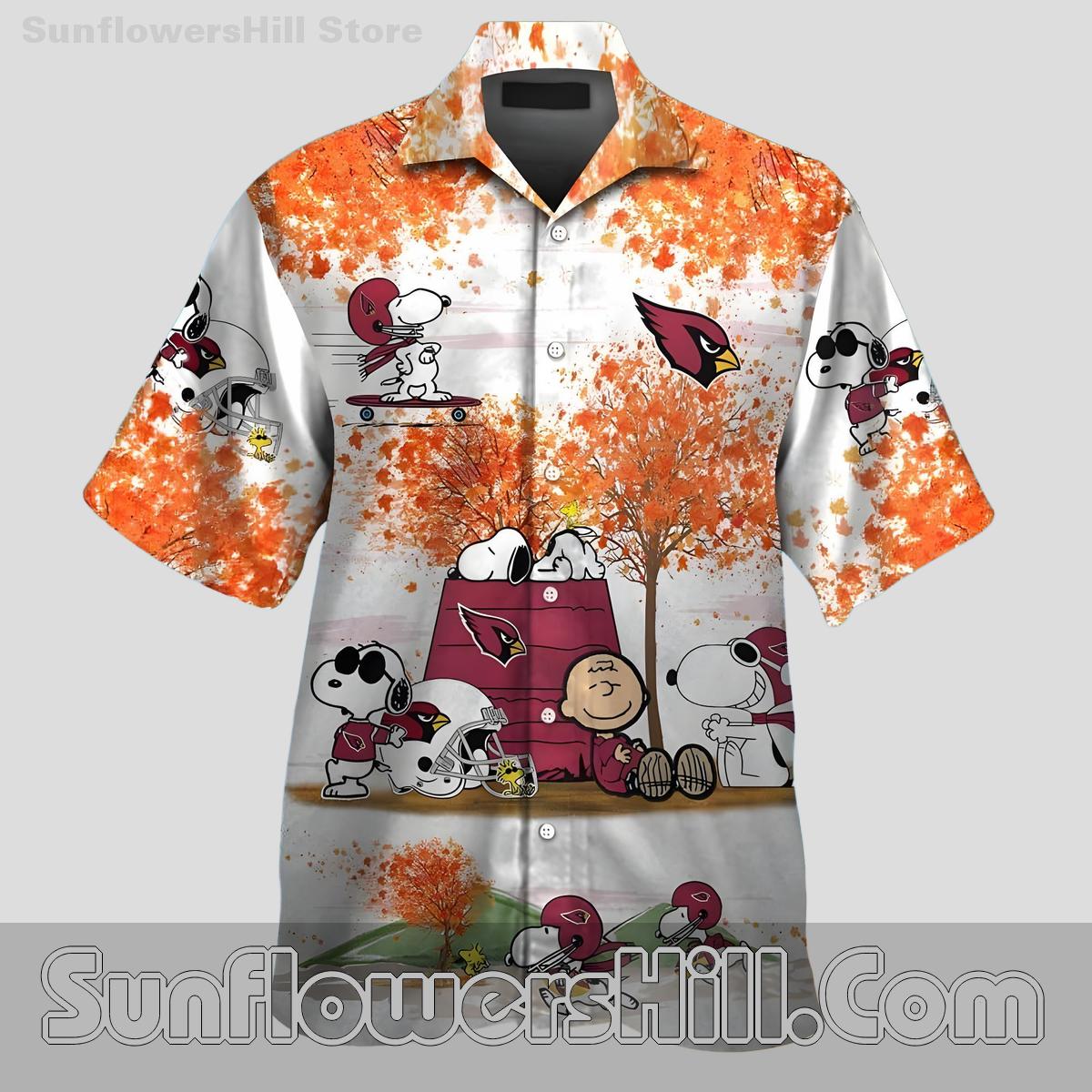 Arizona Cardinals Tropical Snoopy Fall Vibes Casual Shirt for Loyal Fans