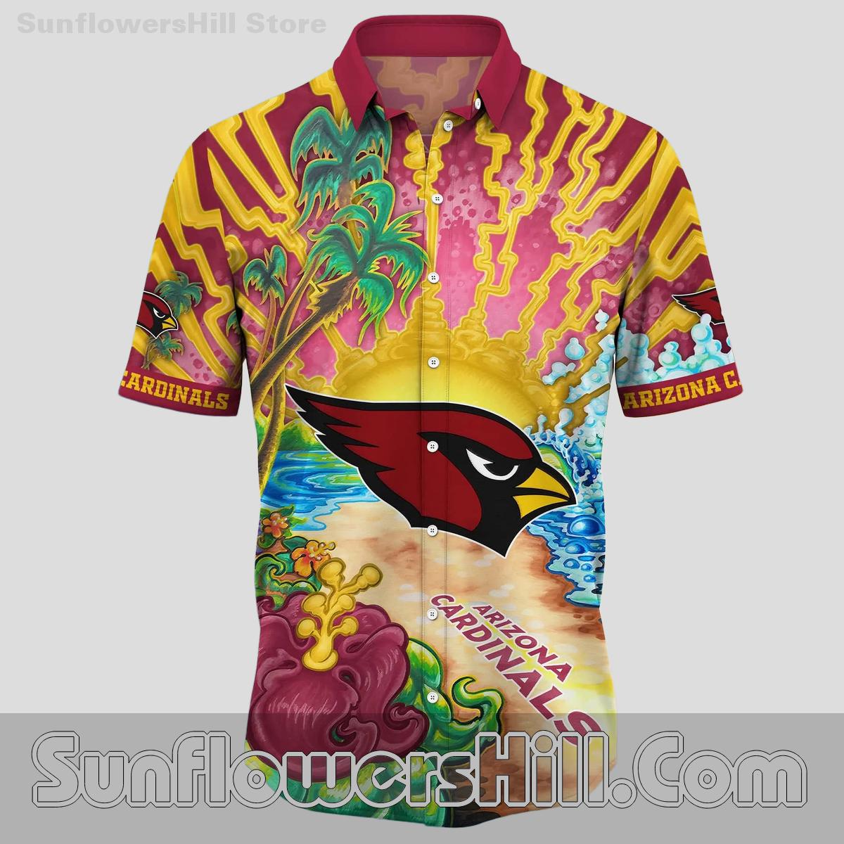 Arizona Cardinals Tropical Sunrise Short Sleeve Shirt for Vacation Vibes