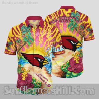 Arizona Cardinals Tropical Sunrise Short Sleeve Shirt for Vacation Vibes