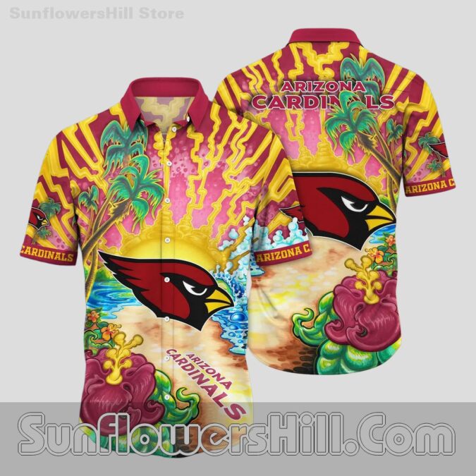Arizona Cardinals Tropical Sunrise Short Sleeve Shirt for Vacation Vibes