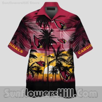 Arizona Cardinals Tropical Sunrise Short Sleeve Shirt for Weekend Chill