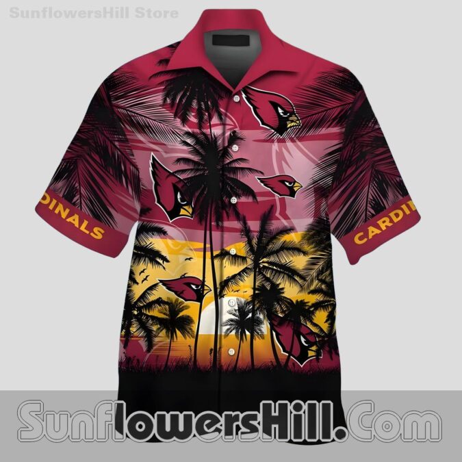 Arizona Cardinals Tropical Sunrise Short Sleeve Shirt for Weekend Chill