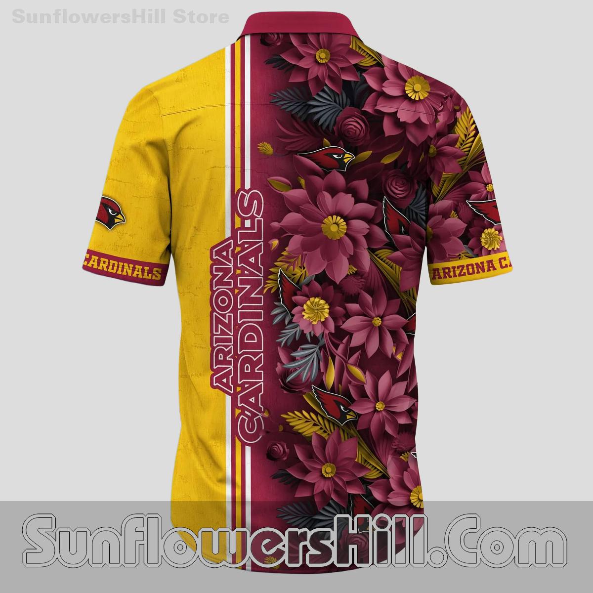 Arizona Cardinals Yellow Stripe Button Up Shirt for Backyard BBQs