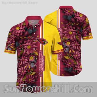 Arizona Cardinals Yellow Stripe Button Up Shirt for Backyard BBQs