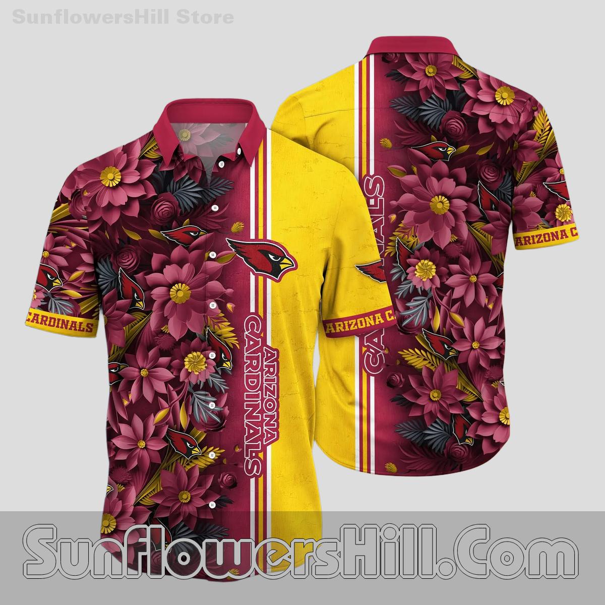 Arizona Cardinals Yellow Stripe Button Up Shirt for Backyard BBQs