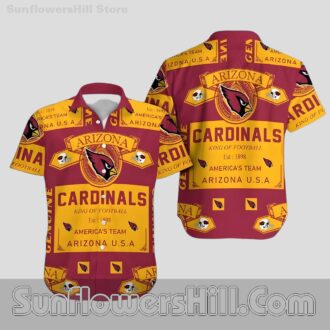 Arizona Cardinals Yellow Vintage Poster Style Casual Shirt for Backyard BBQs