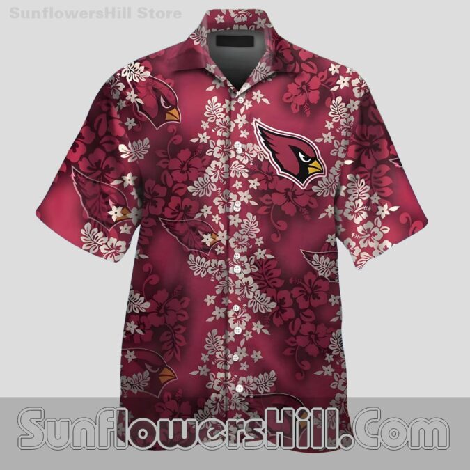 Limited Edition Arizona Cardinals Burgundy Floral Hawaiian Shirt for Tailgate Fans