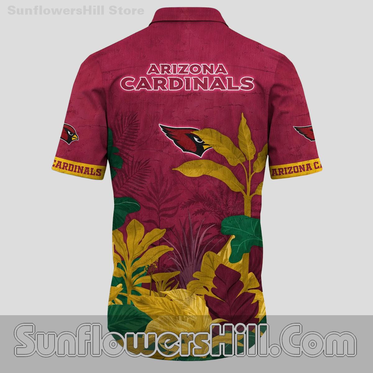 Vintage Arizona Cardinals Bold Red Leaf Casual Shirt for Football Lovers