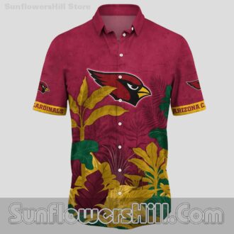 Vintage Arizona Cardinals Bold Red Leaf Casual Shirt for Football Lovers