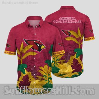 Vintage Arizona Cardinals Bold Red Leaf Casual Shirt for Football Lovers