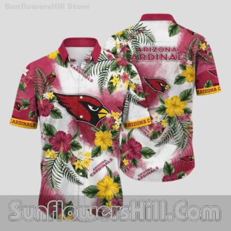 Women's Arizona Cardinals Festive Bloom Short Sleeve Shirt for Football Lovers