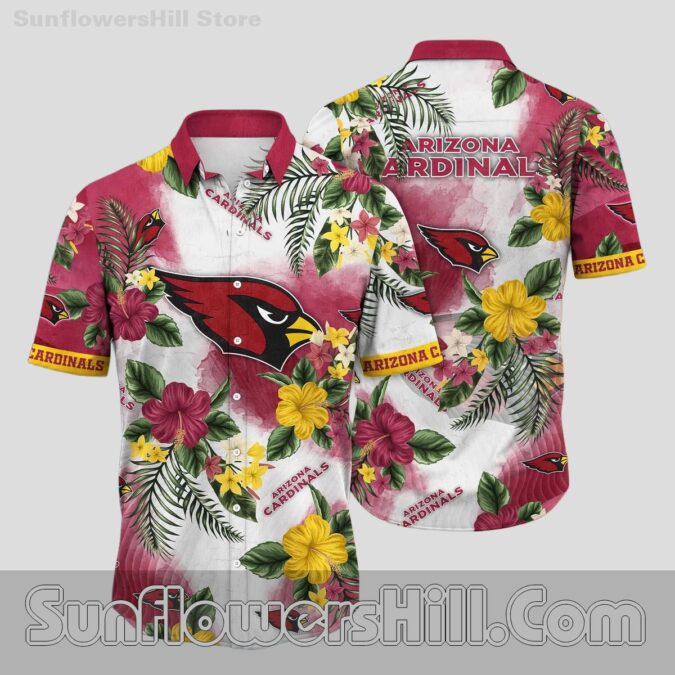 Women's Arizona Cardinals Festive Bloom Short Sleeve Shirt for Football Lovers