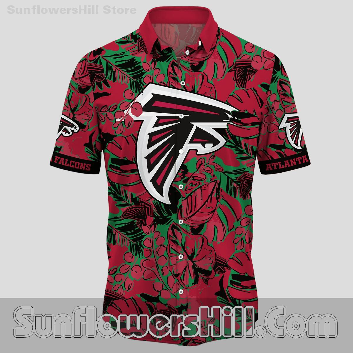 Atlanta Falcons Berry Floral Short Sleeve Casual Shirt for Father’s Day or Vacation