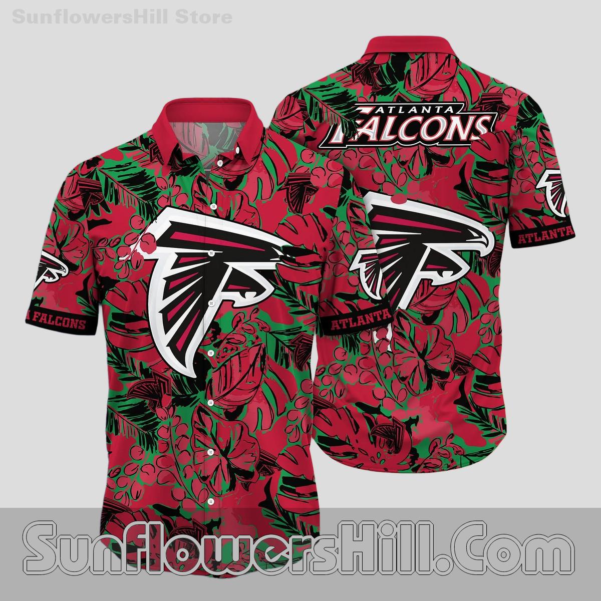 Atlanta Falcons Berry Floral Short Sleeve Casual Shirt for Father’s Day or Vacation