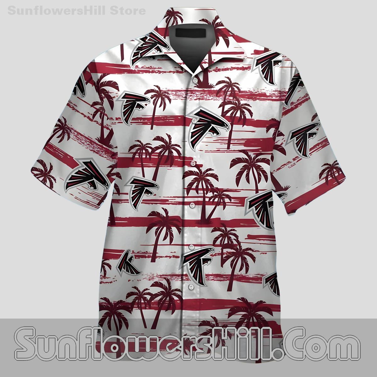Atlanta Falcons Brushstroke Palm Casual Shirt for Football Sundays and Off Days