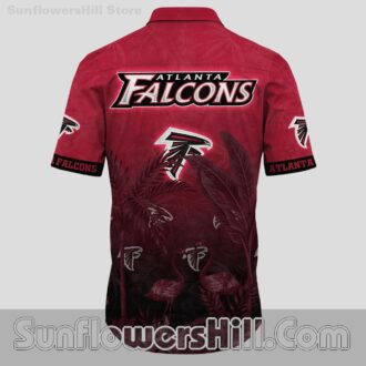 Atlanta Falcons Deep Red Flamingo Print Short Sleeve Shirt for Dads and Sports Lovers