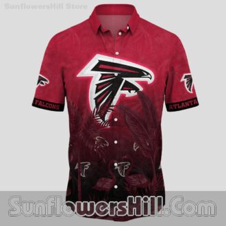 Atlanta Falcons Deep Red Flamingo Print Short Sleeve Shirt for Dads and Sports Lovers