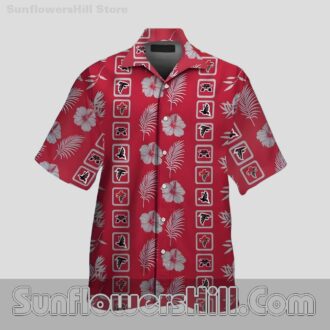 Atlanta Falcons Elegant Leaf Pattern Casual Shirt for BBQs and Travel Days