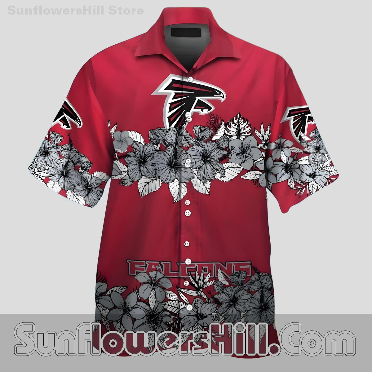 Atlanta Falcons Floral Accent Button Up Shirt for Casual Fridays and Football Fans