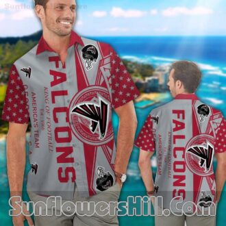 Atlanta Falcons Gray Star Pattern Button Up Shirt for Game Day Tailgates