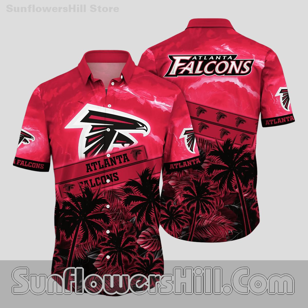 Atlanta Falcons Lightning Fade Button Down Shirt for Bold Fans on Vacation