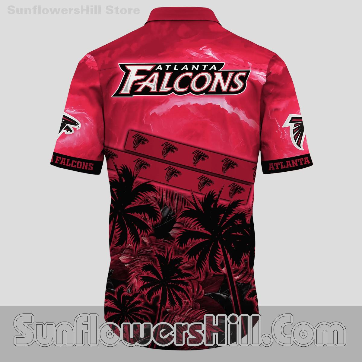 Atlanta Falcons Lightning Fade Button Down Shirt for Bold Fans on Vacation