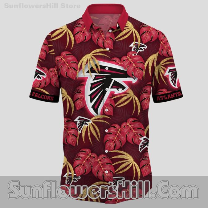 Atlanta Falcons Monstera Golden Leaf Casual Shirt for Summer Game Day Fans