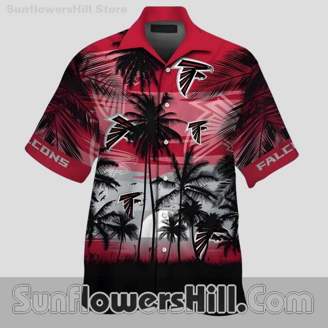 Atlanta Falcons Moonlight Palm Casual Shirt for Tailgate Crew and Summer Getaways