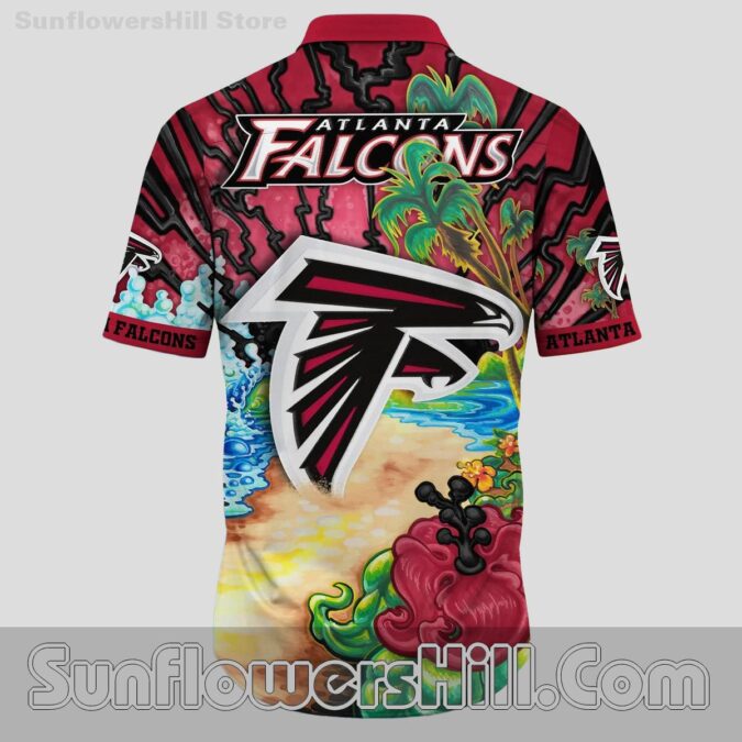 Atlanta Falcons Ocean Beach Button Up Shirt for Summer BBQs and Game Day Fun