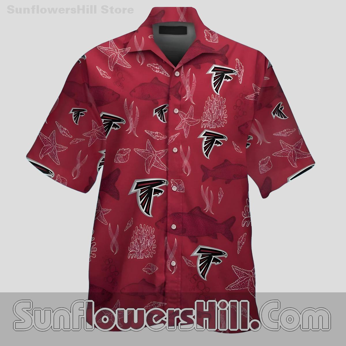 Atlanta Falcons Ocean Life Casual Shirt for Game Day or Cruise Vacation
