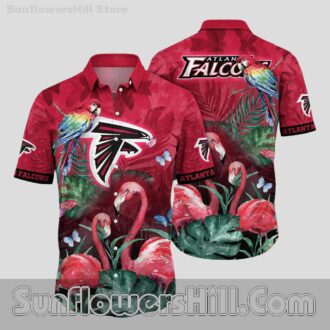 Atlanta Falcons Parrot and Butterfly Aloha Shirt for Sports Fans Who Love the Tropics