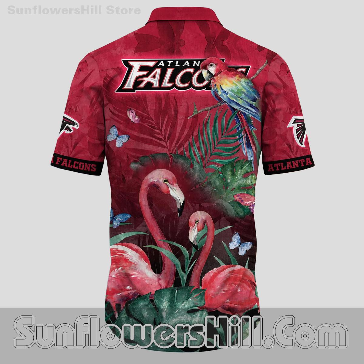 Atlanta Falcons Parrot and Butterfly Aloha Shirt for Sports Fans Who Love the Tropics