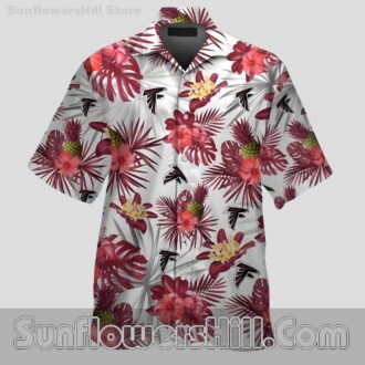 Atlanta Falcons Plumeria Print Short Sleeve Shirt for Tailgates and Vacations