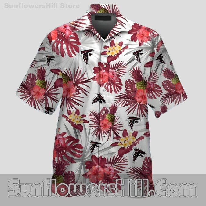 Atlanta Falcons Plumeria Print Short Sleeve Shirt for Tailgates and Vacations